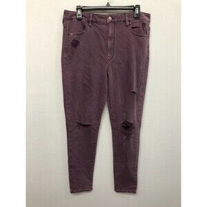 American Eagle Women Super Hi-Rise Jegging Jeans Size 14 Regular Denim B299 -28